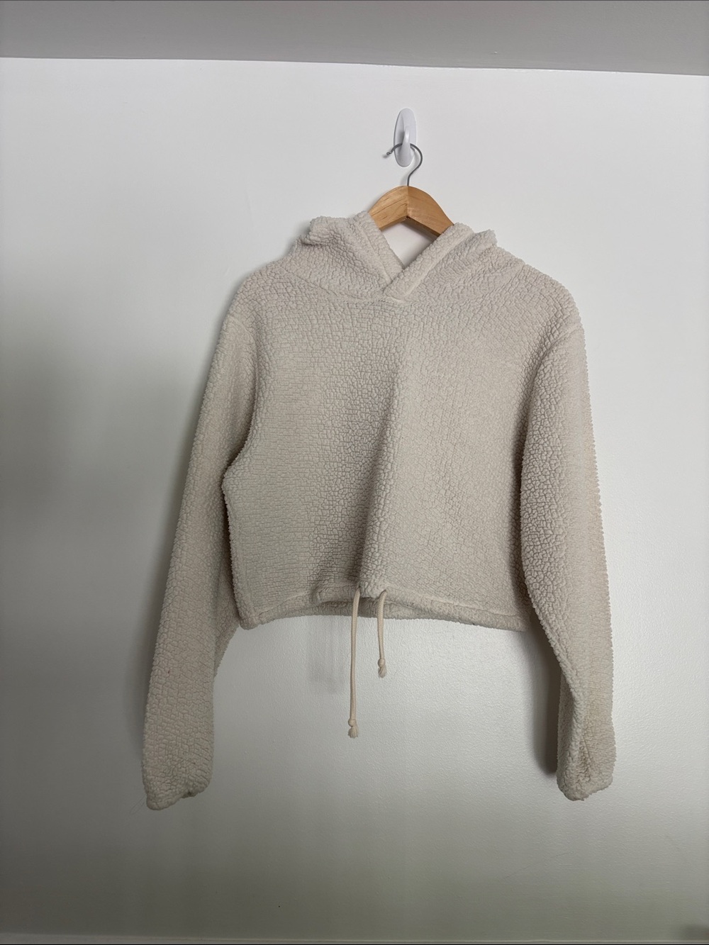 wild fable Cream Sherpa Drawstring Hoodie